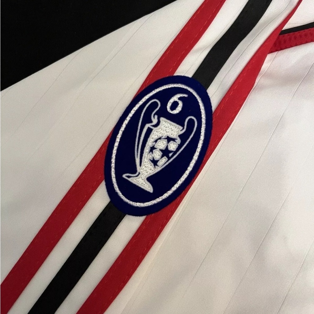 Maldini #3 AC Milan S-XL Longsleeve Soccer Jersey Retro UCL Away White - Picture 4 of 6